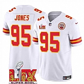 Men & Women & Youth Kansas City Chiefs #95 Chris Jones White 2025 Super Bowl LIX Patch F.U.S.E. Vapor Limited Stitched Jersey,baseball caps,new era cap wholesale,wholesale hats